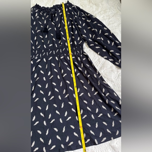 Garnet Hill Split Neck Dress XS Feather Stretch Tie Organic Cotton - Picture 5 of 10